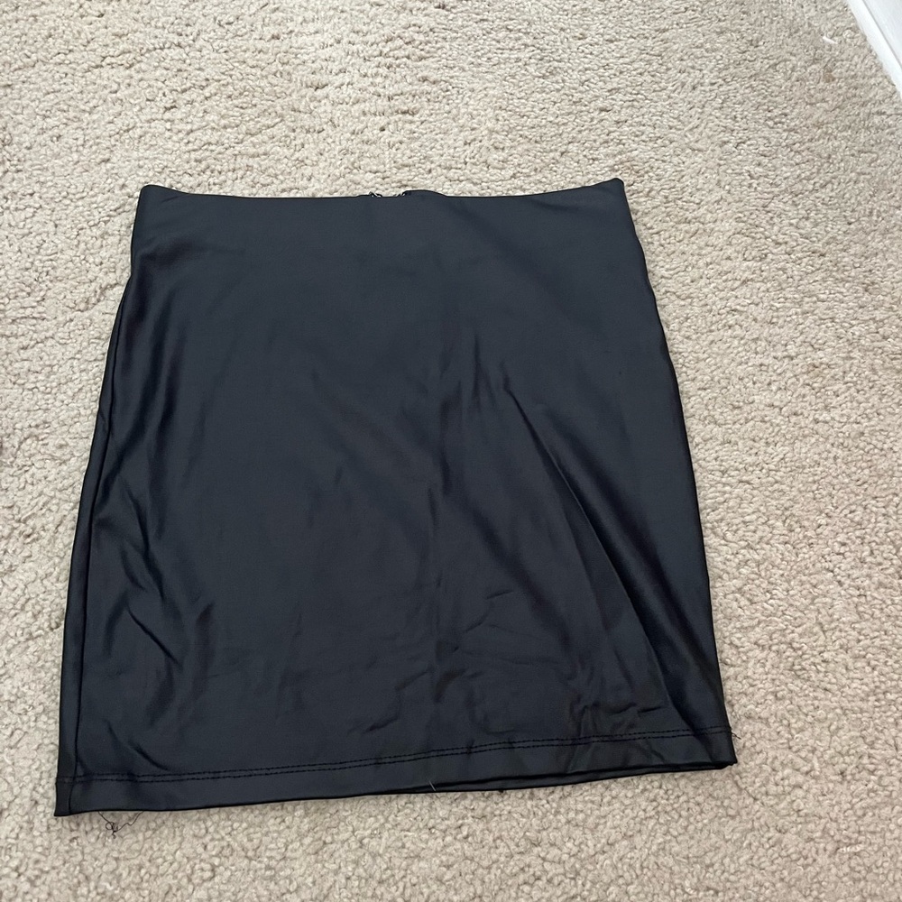 Leather-like black F21 miniskirt